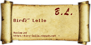Biró Lelle névjegykártya